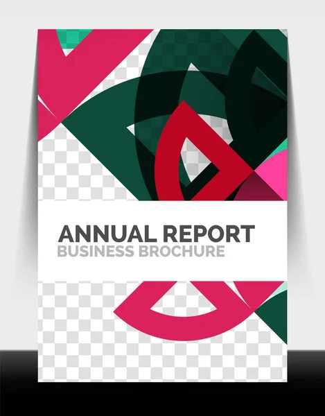 Business flyer annual report, circle and triangle shapes modern design — Stock Vector