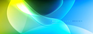 Vektör soyut arkaplan - sıvı kabarcıklar, gölgeler ve ışık efektleri ile sıvı gradyan şekiller. Metin için parlak tasarım şablonu