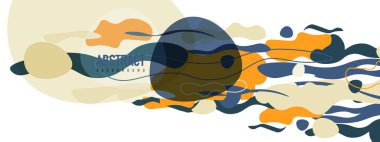 Moda sıvı biçimi, soyut tasarım şekilleri, pankartlar, broşürler, posterler, web iniş sayfaları, kapaklar veya pankartlar için dinamik vektör arkaplanı