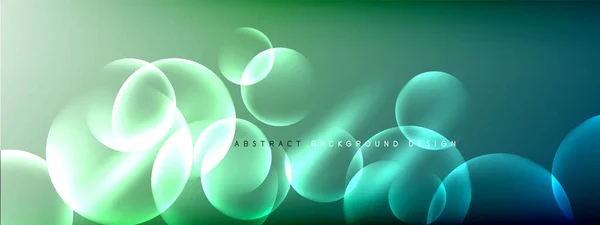 Vector abstract background liquid bubble circles on fluid gradient with shadows and light effects. Shiny design templates for text — Stock Vector