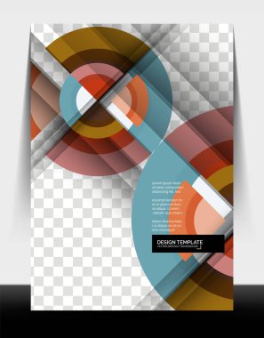 Çember tasarımı a4 el ilanı baskı şablonu, yıllık rapor tasarımı