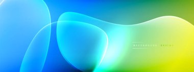 Vektör soyut arkaplan - sıvı kabarcıklar, gölgeler ve ışık efektleri ile sıvı gradyan şekiller. Metin için parlak tasarım şablonu