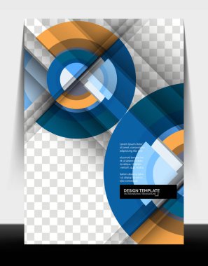 Çember tasarımı a4 el ilanı baskı şablonu, yıllık rapor tasarımı