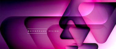 Üçgen geometrik soyut arkaplanı şekillendirir. Üç boyutlu gölge efektleri ve sıvı eğimleri. Metin mesajınız için modern üstüste bindirme formları duvar kağıdı