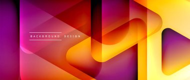 Üçgen geometrik soyut arkaplanı şekillendirir. Üç boyutlu gölge efektleri ve sıvı eğimleri. Metin mesajınız için modern üstüste bindirme formları duvar kağıdı