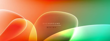 Vektör soyut arkaplan - sıvı kabarcıklar, gölgeler ve ışık efektleri ile sıvı gradyan şekiller. Metin için parlak tasarım şablonu