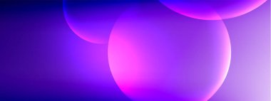 Vektör soyut arka plan sıvı baloncuk daireleri, gölgeler ve ışık efektleri ile sıvı gradyan. Metin için parlak tasarım şablonları