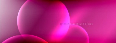 Vektör soyut arka plan sıvı baloncuk daireleri, gölgeler ve ışık efektleri ile sıvı gradyan. Metin için parlak tasarım şablonları