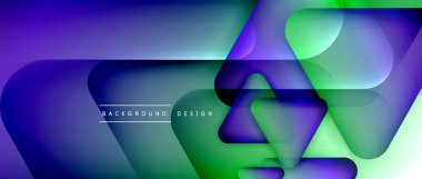 Üçgen geometrik soyut arkaplanı şekillendirir. Üç boyutlu gölge efektleri ve sıvı eğimleri. Metin mesajınız için modern üstüste bindirme formları duvar kağıdı