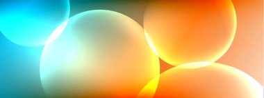 Vektör soyut arka plan sıvı baloncuk daireleri, gölgeler ve ışık efektleri ile sıvı gradyan. Metin için parlak tasarım şablonları