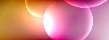 Vektör soyut arka plan sıvı baloncuk daireleri, gölgeler ve ışık efektleri ile sıvı gradyan. Metin için parlak tasarım şablonları