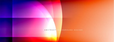 Vektör soyut arkaplan - gölgeler ve ışık efektleri ile sıvı gradyanı üzerinde daire ve çapraz çapraz. Metin için tekno ya da ticari parlak tasarım şablonları