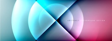 Vektör soyut arkaplan - gölgeler ve ışık efektleri ile sıvı gradyanı üzerinde daire ve çapraz çapraz. Metin için tekno ya da ticari parlak tasarım şablonları