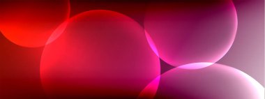 Vektör soyut arka plan sıvı baloncuk daireleri, gölgeler ve ışık efektleri ile sıvı gradyan. Metin için parlak tasarım şablonları