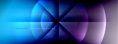 Vektör soyut arkaplan - gölgeler ve ışık efektleri ile sıvı gradyanı üzerinde daire ve çapraz çapraz. Metin için tekno ya da ticari parlak tasarım şablonları