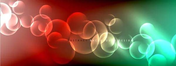 Vecteur abstrait fond liquide bulle cercles sur le gradient de fluide avec des ombres et des effets de lumière. Modèles de conception brillants pour le texte — Image vectorielle