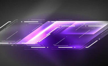 Dinamik neon parlak, soyut bir arkaplan. İş veya teknoloji sunumu, İnternet posteri veya web broşürü kapağı, duvar kağıdı için modaya uygun soyut düzen şablonu