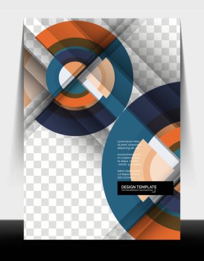 Çember tasarımı a4 el ilanı baskı şablonu, yıllık rapor tasarımı