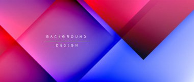 Kare şekiller bileşimi, akışkan geometrik soyut arkaplan. 3B gölge efektleri, modern tasarım şablonu