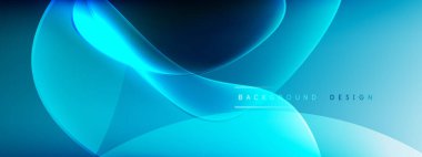 Vektör soyut arkaplan - sıvı kabarcıklar, gölgeler ve ışık efektleri ile sıvı gradyan şekiller. Metin için parlak tasarım şablonu