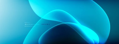 Vektör soyut arkaplan - sıvı kabarcıklar, gölgeler ve ışık efektleri ile sıvı gradyan şekiller. Metin için parlak tasarım şablonu