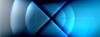 Vektör soyut arkaplan - gölgeler ve ışık efektleri ile sıvı gradyanı üzerinde daire ve çapraz çapraz. Metin için tekno ya da ticari parlak tasarım şablonları