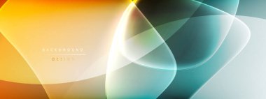 Vektör soyut arkaplan - sıvı kabarcıklar, gölgeler ve ışık efektleri ile sıvı gradyan şekiller. Metin için parlak tasarım şablonu