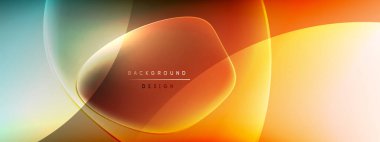 Vektör soyut arkaplan - sıvı kabarcıklar, gölgeler ve ışık efektleri ile sıvı gradyan şekiller. Metin için parlak tasarım şablonu