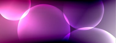 Vektör soyut arka plan sıvı baloncuk daireleri, gölgeler ve ışık efektleri ile sıvı gradyan. Metin için parlak tasarım şablonları