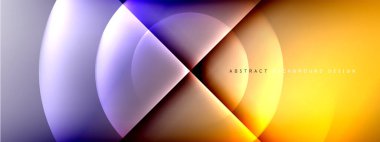 Vektör soyut arkaplan - gölgeler ve ışık efektleri ile sıvı gradyanı üzerinde daire ve çapraz çapraz. Metin için tekno ya da ticari parlak tasarım şablonları