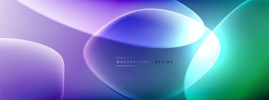 Vektör soyut arkaplan - sıvı kabarcıklar, gölgeler ve ışık efektleri ile sıvı gradyan şekiller. Metin için parlak tasarım şablonu