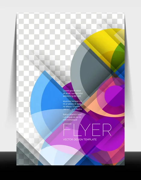 A4 flyer annual report circle design, vector background print template — Stock Vector