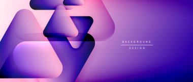 Üçgen geometrik soyut arkaplanı şekillendirir. Üç boyutlu gölge efektleri ve sıvı eğimleri. Metin mesajınız için modern üstüste bindirme formları duvar kağıdı