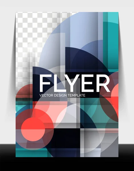 A4 flyer annual report circle design, vector background print template — 스톡 벡터