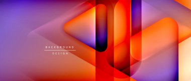 Üçgen geometrik soyut arkaplanı şekillendirir. Üç boyutlu gölge efektleri ve sıvı eğimleri. Metin mesajınız için modern üstüste bindirme formları duvar kağıdı