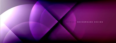 Vektör soyut arkaplan - gölgeler ve ışık efektleri ile sıvı gradyanı üzerinde daire ve çapraz çapraz. Metin için tekno ya da ticari parlak tasarım şablonları