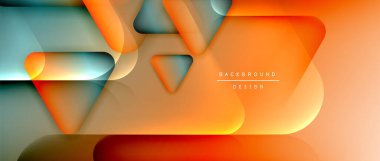 Üçgen geometrik soyut arkaplanı şekillendirir. Üç boyutlu gölge efektleri ve sıvı eğimleri. Metin mesajınız için modern üstüste bindirme formları duvar kağıdı