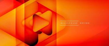 Üçgen geometrik soyut arkaplanı şekillendirir. Üç boyutlu gölge efektleri ve sıvı eğimleri. Metin mesajınız için modern üstüste bindirme formları duvar kağıdı