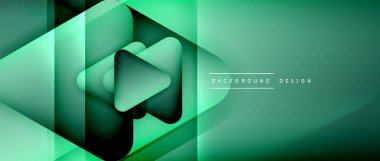 Üçgen geometrik soyut arkaplanı şekillendirir. Üç boyutlu gölge efektleri ve sıvı eğimleri. Metin mesajınız için modern üstüste bindirme formları duvar kağıdı