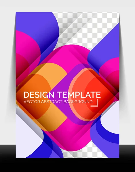 Business annual report brochure template, A4 size covers created with geometric modern patterns — Stock Vector