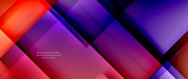 Kare şekiller bileşimi, akışkan geometrik soyut arkaplan. 3B gölge efektleri, modern tasarım şablonu