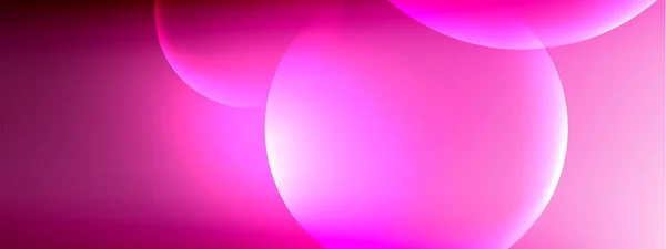 Latar belakang abstrak vektor lingkaran gelembung cair pada gradien fluida dengan bayangan dan efek cahaya. Templat desain mengkilap untuk teks - Stok Vektor
