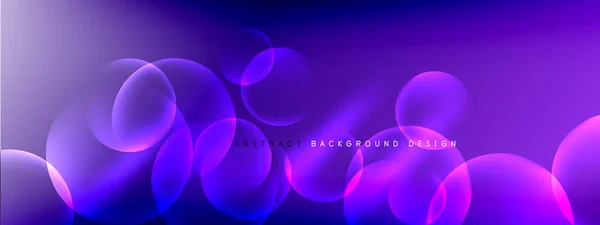 Vector abstract background liquid bubble circles on fluid gradient with shadows and light effects. Shiny design templates for text — Stock Vector