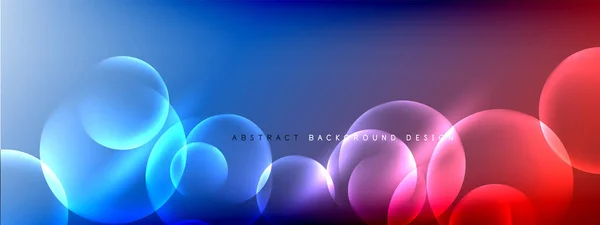 Vector abstract background liquid bubble circles on fluid gradient with shadows and light effects. Shiny design templates for text — Stock Vector