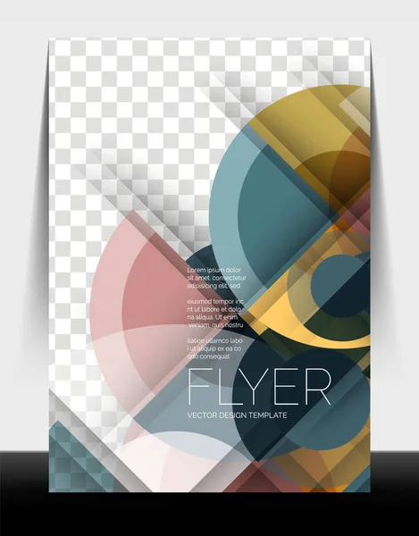 A4 flyer annual report circle design, vector background print template — 스톡 벡터