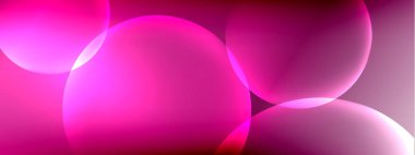 Vektör soyut arka plan sıvı baloncuk daireleri, gölgeler ve ışık efektleri ile sıvı gradyan. Metin için parlak tasarım şablonları