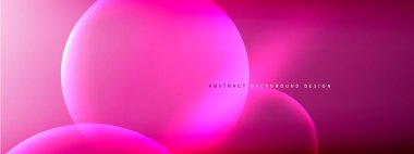 Vektör soyut arka plan sıvı baloncuk daireleri, gölgeler ve ışık efektleri ile sıvı gradyan. Metin için parlak tasarım şablonları