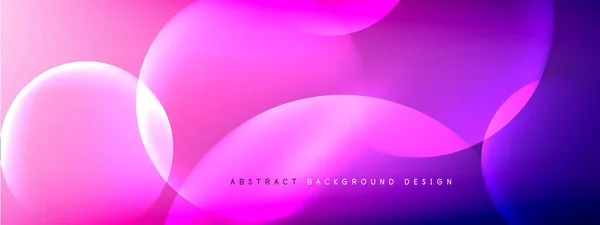 Vector abstracto fondo círculos de burbujas líquidas en gradiente de fluido con sombras y efectos de luz. Plantillas de diseño brillante para texto — Vector de stock