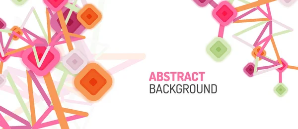 Abstrakte Quadrat-Punkt-Verbindungen, flacher geometrischer Hintergrund für Tapeten, Banner, Hintergrund, Karte, Buchillustration, Landing Page oder Plakatdesign — Stockvektor