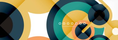 Kapaklar, afişler, el ilanları ve posterler ve diğer şablonlar için çemberler ve çizgiler soyut arkaplan